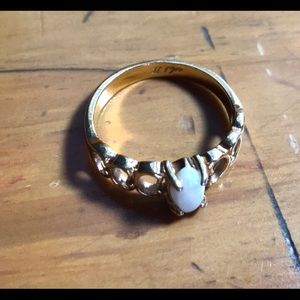 Gold Tone Opal Ring